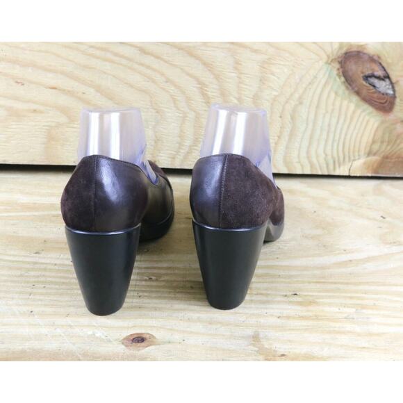 Dansko Pumps 8 Brown Suede Leather Tuttie Heels 3" Slip On Shoes - Picture 3 of 8